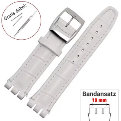Leder-Armband 19mm kompatibel für   SWATCH IRONY-CHRONO, NEW GENT, AQUACHRONO...