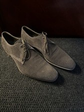 PRADA Milano  Grey Suede Almond Toe Lace-Up Dress Shoes Size 10 (US 12)