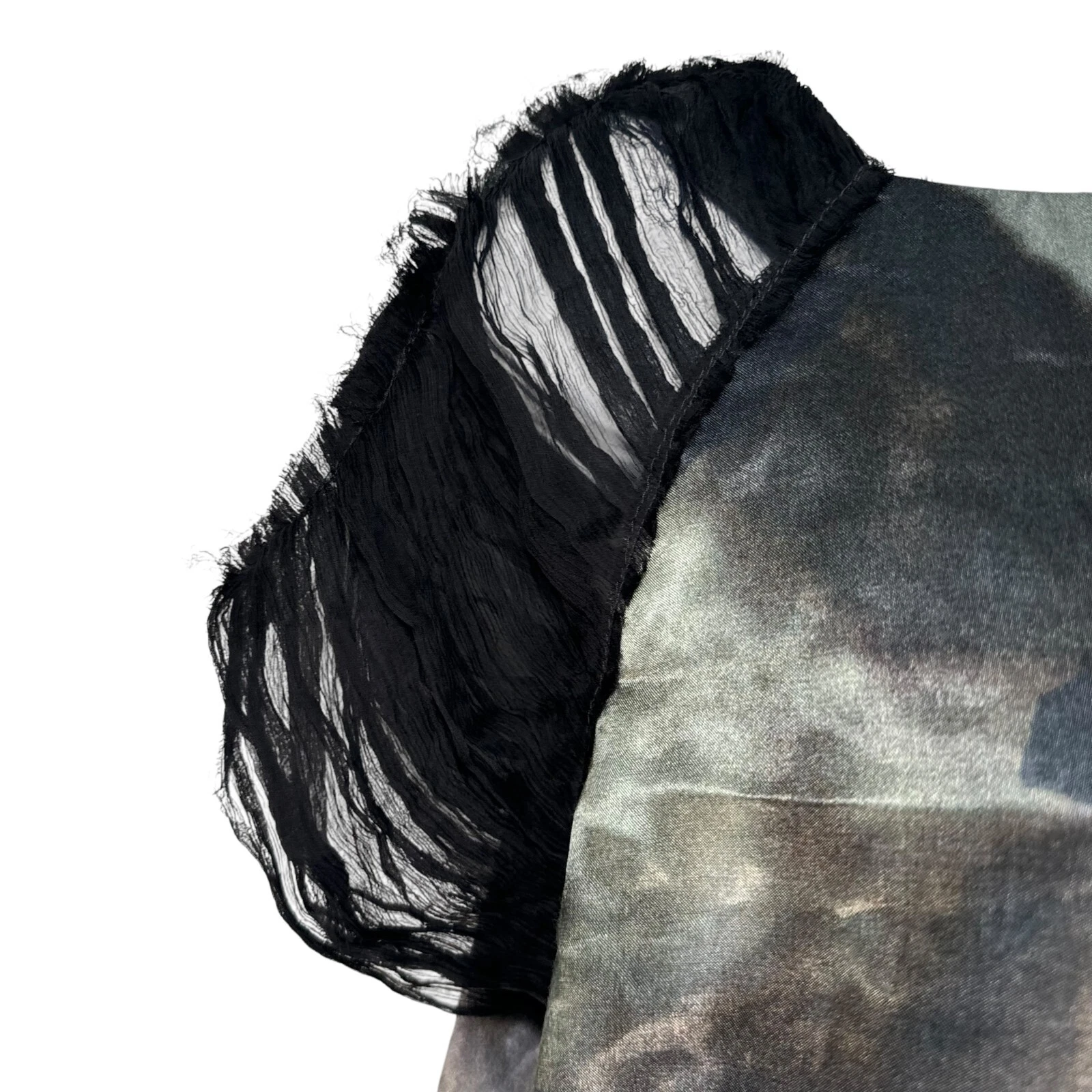 Mini Abito McQ by Alexander McQueen Raso Stampa Pipistrello Goth Punk Emo Halloween Tg46