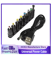 USB to DC 5.5 2.1mm Power Cable 5V with 8 Adapter Tips