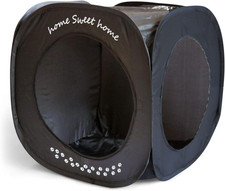 Home Sweet Home Pop up Cat Cube. a Collapsible Indoor Cat House. Covered Pet Bed