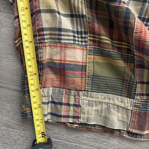 Pantaloncini chino uomo American Eagle lunghezza più lunga taglia 36 patchwork plaid mimetici - Foto 9 di 15