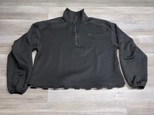 Fabletics Womens 1/4 Zip Jacket Cropped Black Size L Adjustable Waist Jogging