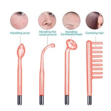 Portable 4Pcs High Frequency Facial Machine for Acne Removal Electrode Care Wand