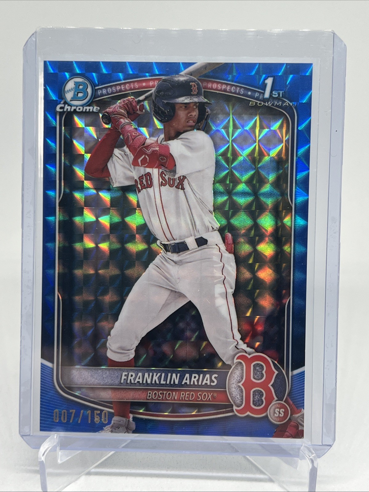2025 Bowman - Chrome Prospects Franklin Arias #BCP-67 Blue Refractor /150 (RC)