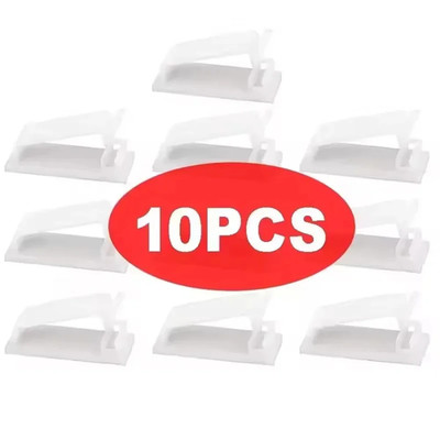 10Pcs SelfAdhesive Cable Organizer Cable Clips Desk Tidy Management Clips Wire P