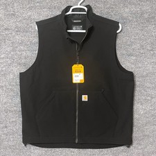 Carhartt Rain Defender Softshell Vest Mens XL Black Relaxed Fit OV6439-M NWT
