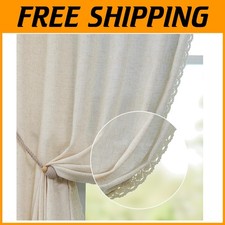 Tende Romantiche Cottage Core Decor - Bordo in Pizzo Beige