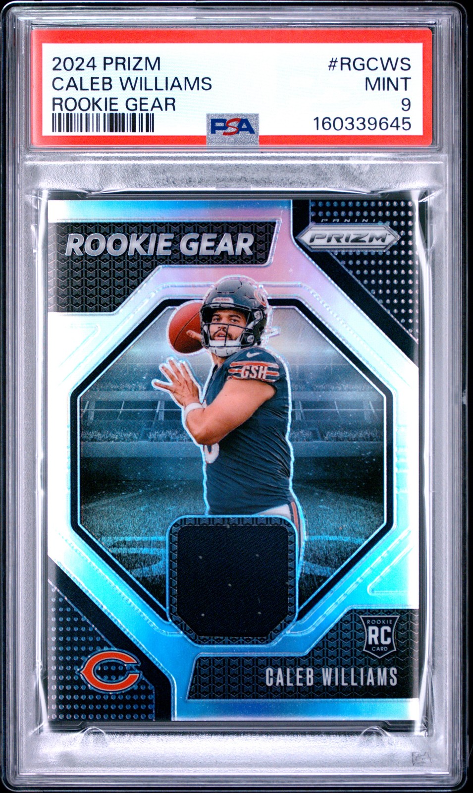 2024 PANINI PRIZM ROOKIE GEAR #RGCWS CALEB WILLIAMS PSA 9