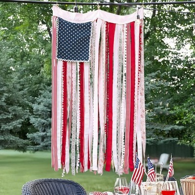 4th of July Decorations - Patriotic Memorial Day Decor - 4 x 2.3 Ft Rag Ameri...