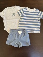 Boys Lot Of Size 0-3 MONTH Clothing, 7 Outfits And A Sleeper
