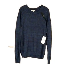 Calvin Klein Jeans NWT Men's XL Color Navy Mixed Texture Sweater Medium Weight