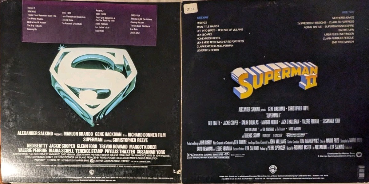 Superman The Movie & Superman II Original Soundtracks Vinyl Record