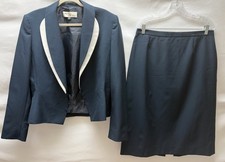 Adolph Schuman for Lilli Ann Vintage Skirt Suit Blazer Pencil Skirt Blue