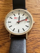 Mondaine Swiss Railway (SBB) watch. 35mm black strap. Pre-owned excellent.