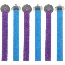 6 Pcs Parrot Claw Grinding Station Bird Sand Perches for Cage Rod Stand Rack
