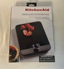 KitchenAid Glass Surface 11 Pound Capacity Digital Kitchen Food Scale Black New