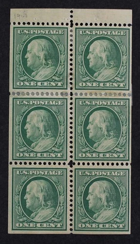 CKStamps: US Stamps Collection Scott#331a Booklet Mint HR OG Some Perfs Rejoint