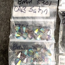 Swarovski 8mm bicone crystal beads 5301 / 5328 - 96 pc - crystal AB satin, cryst