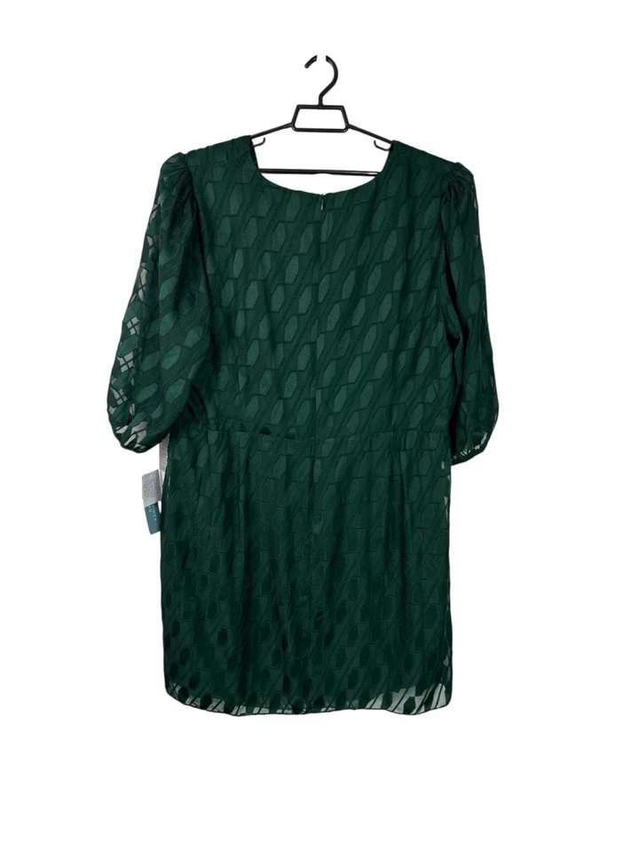 Vestido London Times Feminino Plus 24W Burnout Chiffon Envoltório Falso Verde Pinho Novo com etiquetas - Imagem 2 de 4