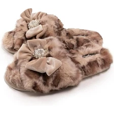 Pretty You London E6 Women's Footwear Slippers Slider Anya Leopard - Choose Size
