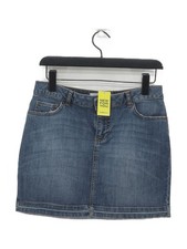 Fat Face Women's Mini Skirt UK 10 Blue Cotton with Elastane Short Mini