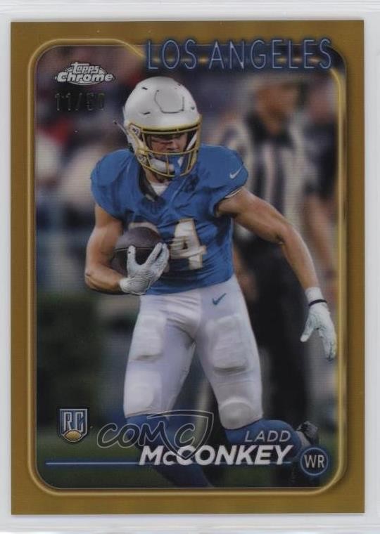 2024 Topps Chrome Rookies Gold Refractor 11/50 Ladd McConkey #212 Rookie RC 1k9t