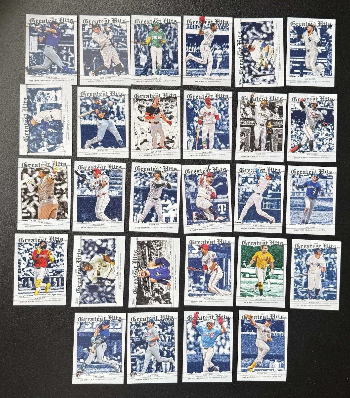 2026 Topps Series 1 COMPLETE 2025 Greatest Hits 28 Card Insert Set