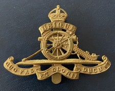 100% Genuine WW1 Royal Artillery  1917 Pattern  Brass Cap Badge BIN £10.99