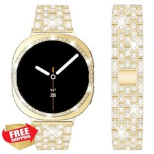 DEALELE Bands and Case for Samsung Galaxy Watch 8 40/44mm Bling Rhinestone Cover