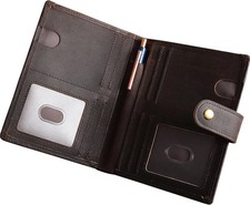 Vitus Full Grain Leather Passport Wallet, Travel Document Organizer with RFID Bl