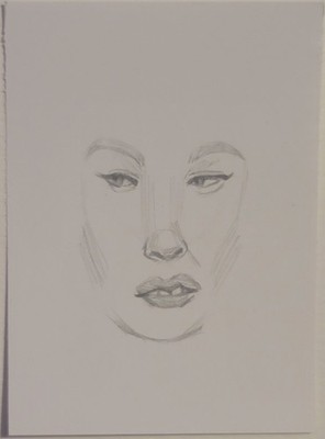 ACEO Original Facial Expression Study Mini Art Pencil Sketch Figurative Art