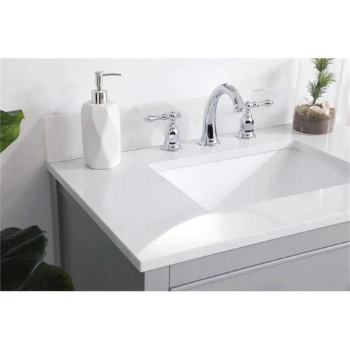 Elegant Decor Sinclaire 30" MDF Single Bathroom Vanity with Backsplash in Gray - Picture 4 of 8