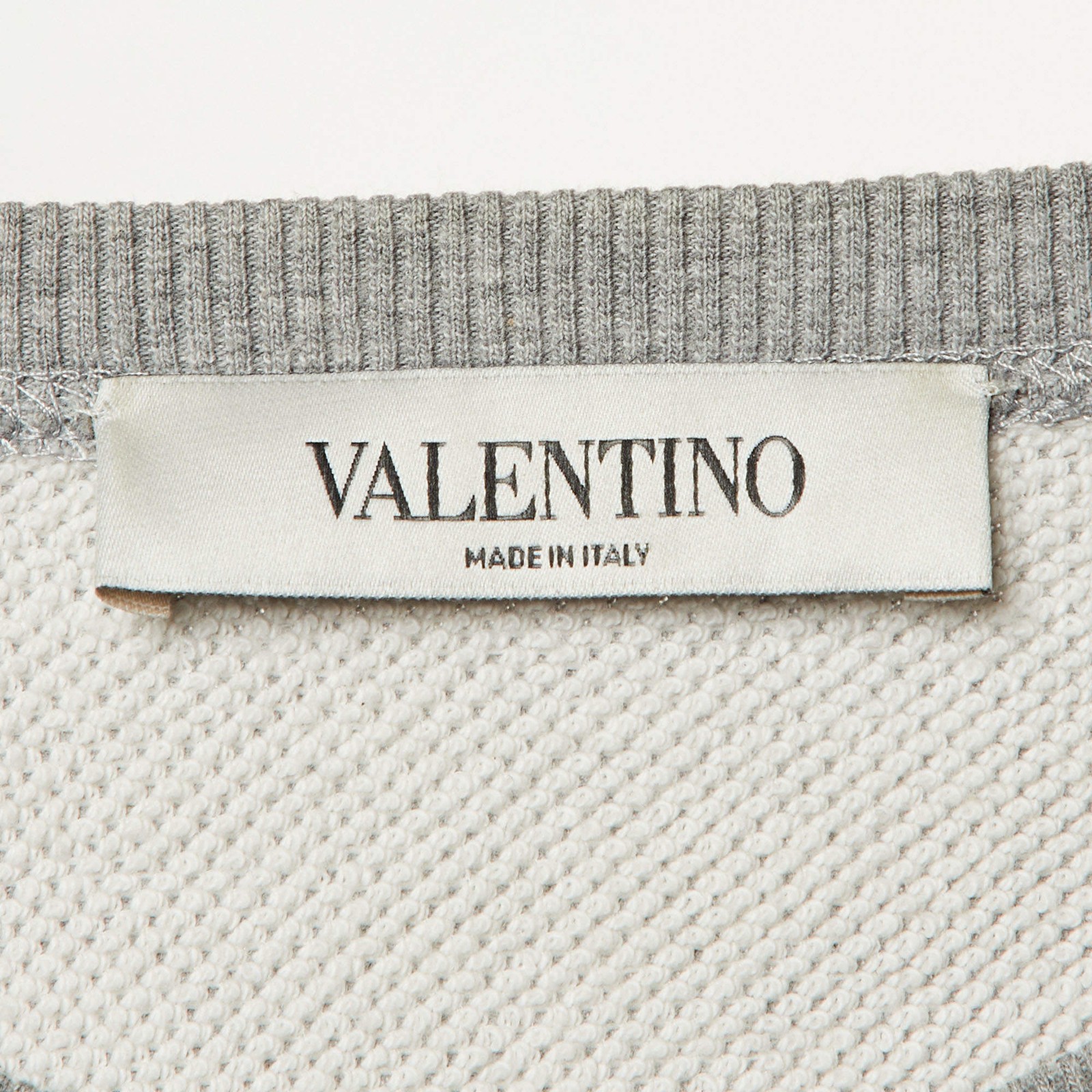 Valentino Grey Logo Print Cotton Sweatshirt M thumbnail 4