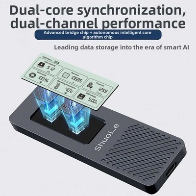 Dual Protocol M2 NVMe NGFF SSD Gehäuse USB 3 2 10Gbps mit Echtzeitanzeige