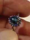 EARTHMINED STAR BLUE SAPPHIRE GEM TESTED 925 S 14K GOLD PLATED RING SIZE 7.5 ACC — photo 4