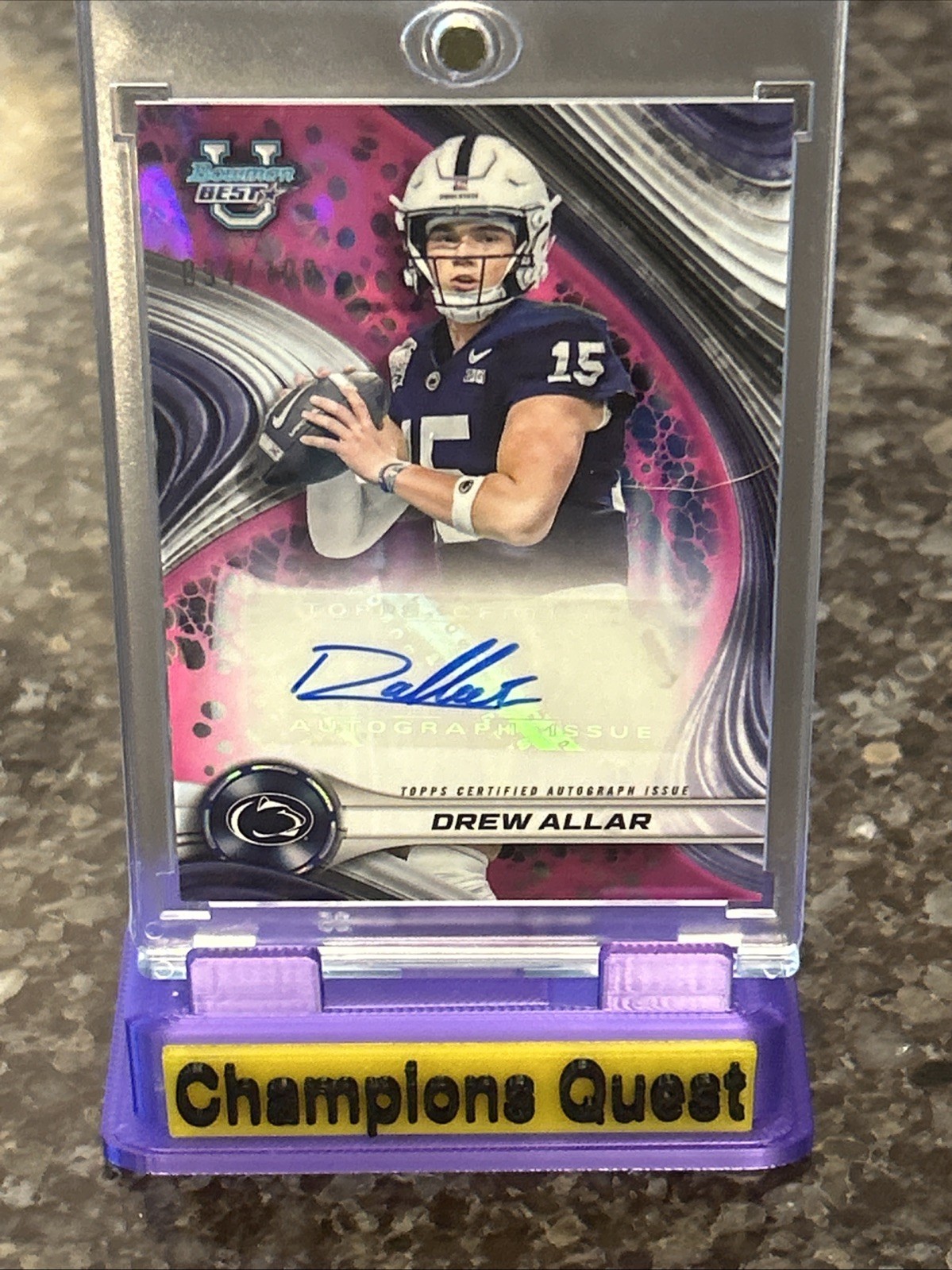 2024 Bowman U Best Drew Allar Pink Lava Auto /100