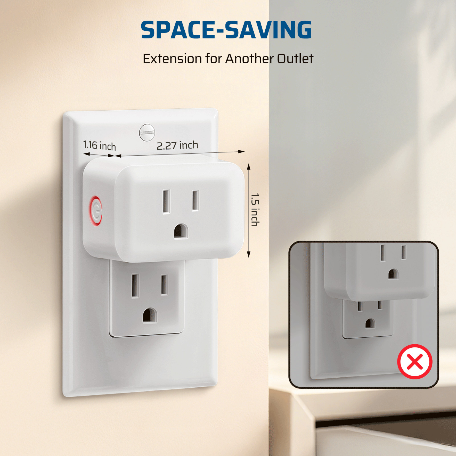 4-Button Remote Control Outlets, Wireless, for Lamps Fans Holiday Lights, 100ft