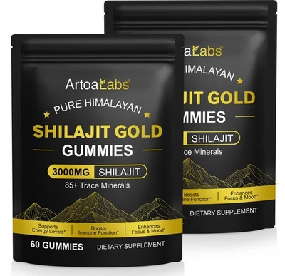 SHILAJIT GUMMIES SHILAJIT RESIN SHILAJIT MANUKA HONEY Pure Himalayan Shilajit Gold Gummies 3000MG 60 Gummies FAST & FREE DELIVERY