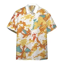 Pokemon Hawaiian Shirt Charizard Fire Hawaii Shirt Pokemon Aloha Shirt