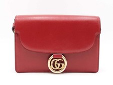 Gucci Torchon Ring Small Shoulder Bag In Cherry Red Grained Leather Fw1125rxzsa