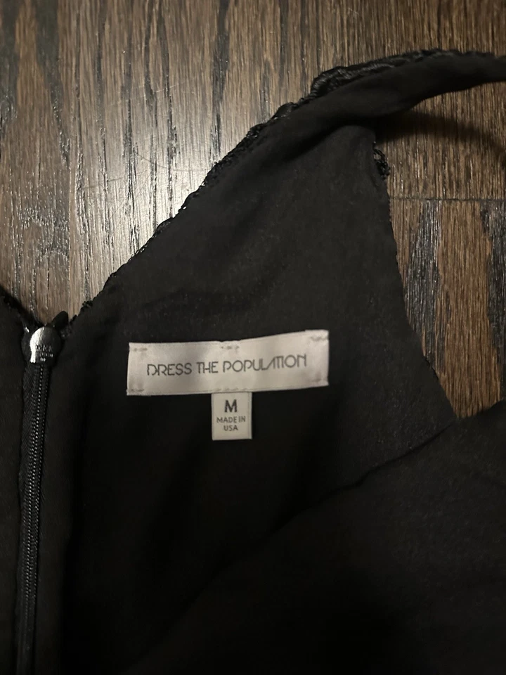 Dress The Population Black Lace Cocktail Dress - Size Medium - Image 2 of 3