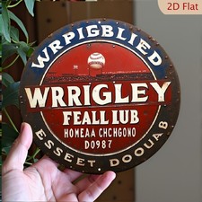 Vintage Chicago Baseball Club-Wrigley Field Home of Chicago Base Tin Metal Signs