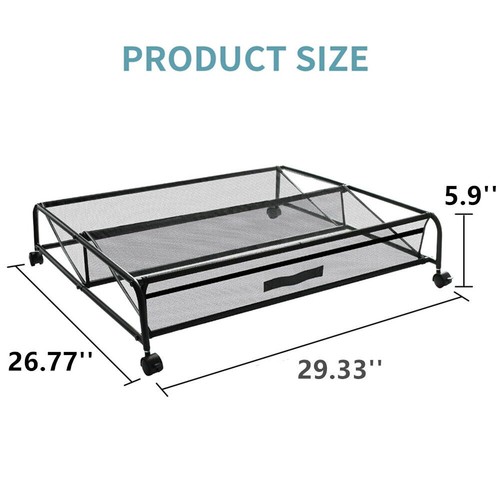Unterbett Schuhaufbewahrung mit Rollen Metall Schuhregal Organizer mit 5 Schuhbeuteln - Bild 4 von 12
