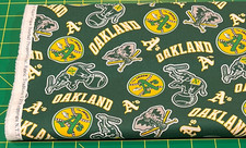 Oakland A's Athletics Elephant Fabric, HALF YARD, Baseball 100 Cotton Fabric