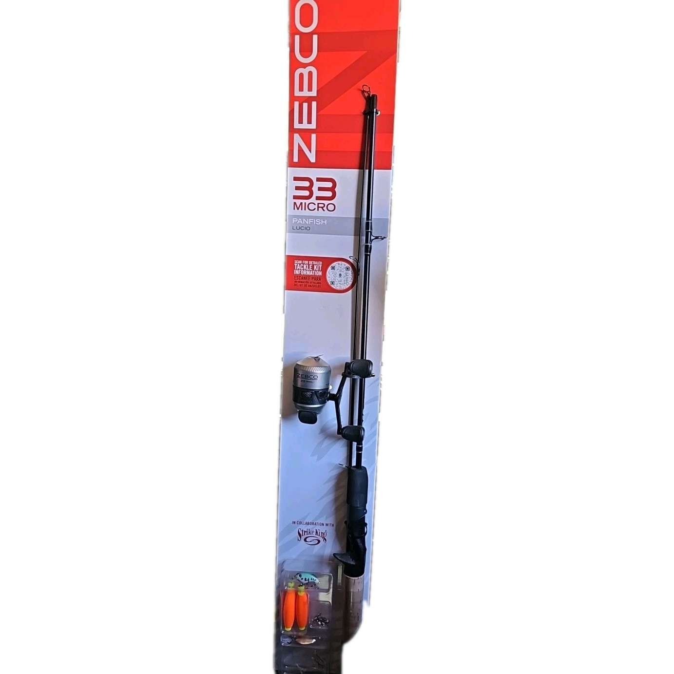Zebco 33 Micro Adventure Spincast Reel and Fishing Rod Combo W/StrikeKing tackle