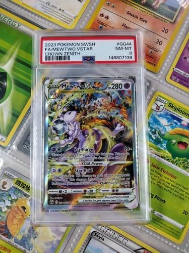 Mewtwo Vstar | 2023 Pokemon SWSH Crown Zenith GG44 | PSA 8 | with Goodies!