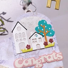 House Cloche Frame Metal Cutting Dies Stencils Scrapbooking Card Making Crafts