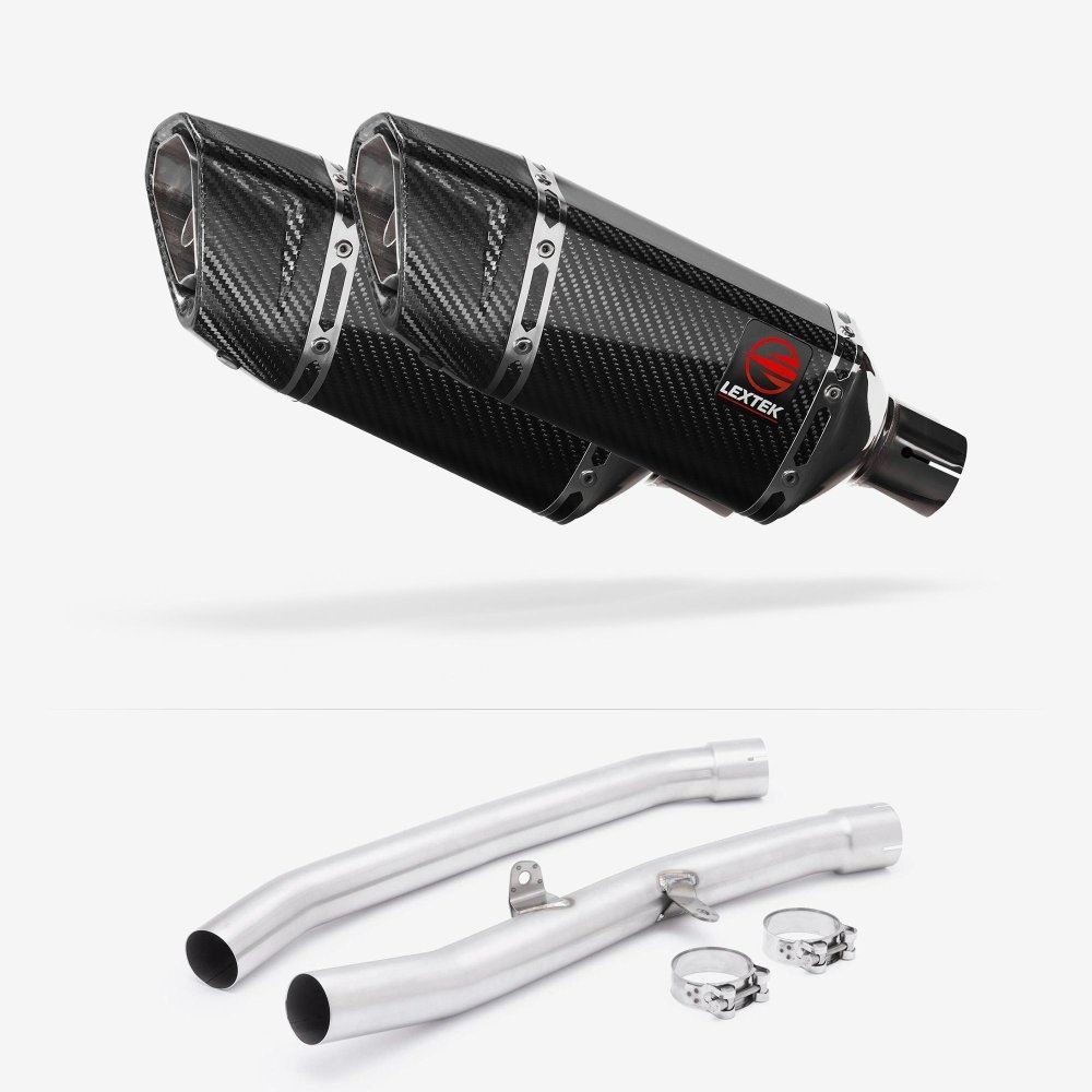 Lextek SP11C Carbon Fibre Exhaust with Link Pipes for Kawasaki ZZR1400 (08-11)