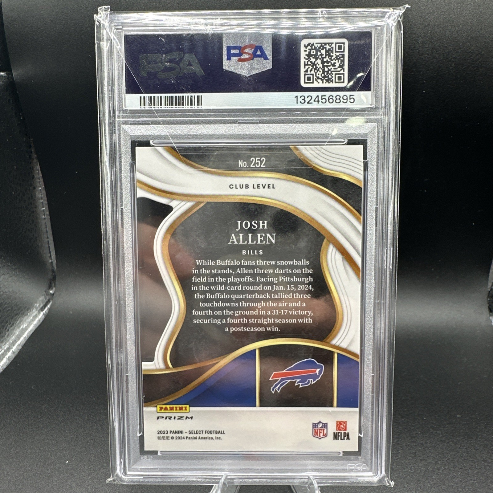 2023 Panini Select - Club Level Josh Allen #252 Zebra Prizm view 2